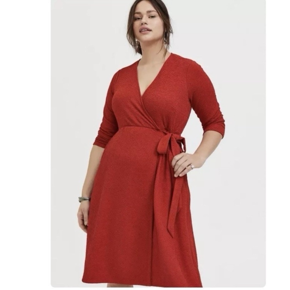 Torrid Vibrant Rust Orange Long Sleeve Dress